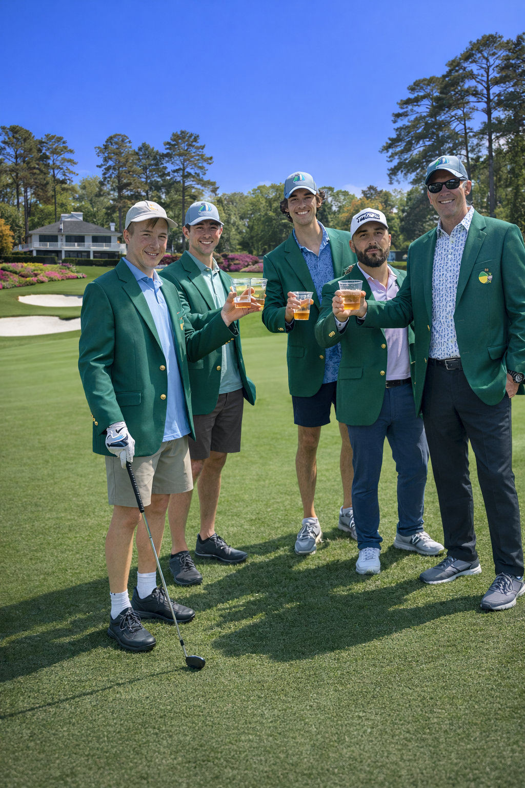 Celebrating at Augusta National Golf Club